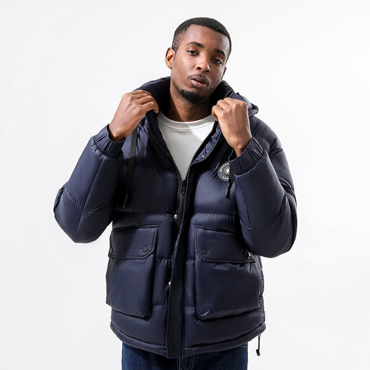 Doudoune Homme Hiver Nylon à Capuche Style Simple