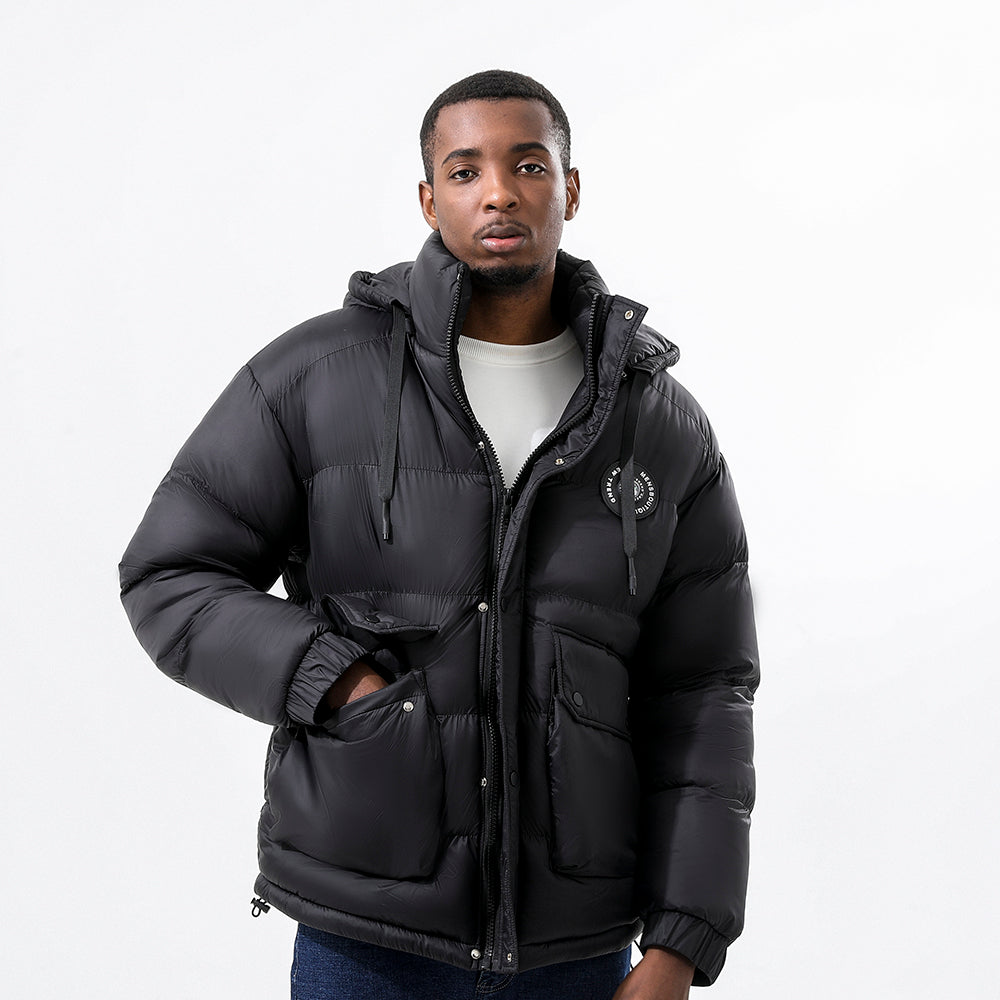 Doudoune Homme Hiver Nylon à Capuche Style Simple